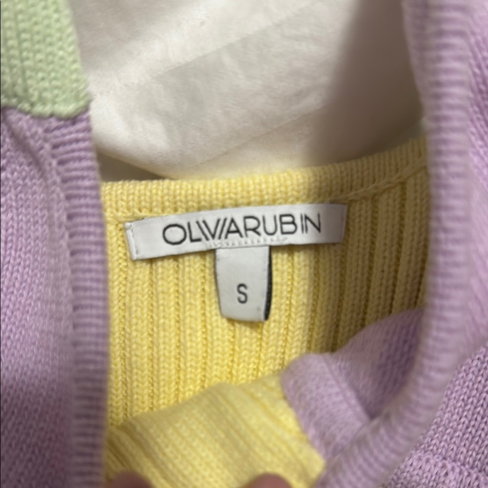 OLIVIA RUBIN Purple and Yellow Ribbed Tank Top - Picture 3 of 3